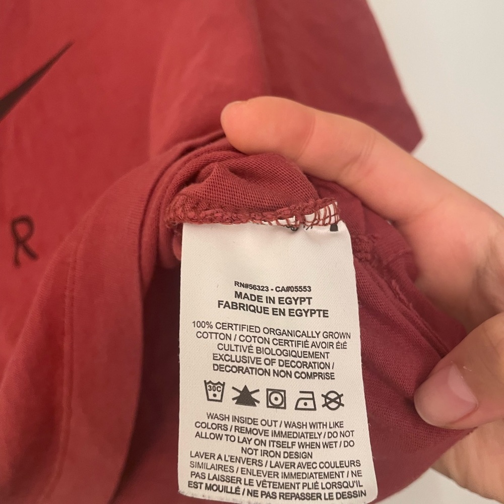 Nike Air Burgundy Crop Top with Black Logo Boxy Fit Size XS Pure Organic Cotton - Picture 4 of 4